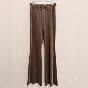 ZARA Brown Flare Pants- Velvet-like Texture